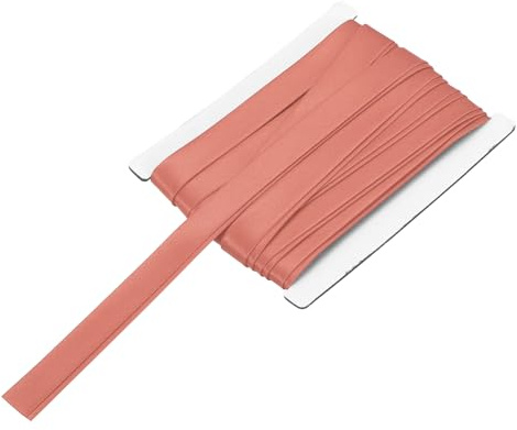 QUARKZMAN Cinta Sesgada Doblada Para Coser 5/8 Pulgada X 6 Yardas Cinta De Rasar De Satén Pretendida Continua Para Ribetear Acolchar Hacer Dobladillos Ribetes Manualidades DIY Rojo Claro