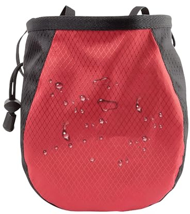Boulder-Chalkbag – Klätterväska | Magnesiaväska med höftbälte och dragsko för boulder & tyngdlyftning, vattentät kritväska för utomhus och gym, svart, set om 1