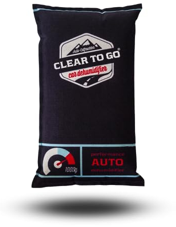 Clear To Go Auto Entfeuchter - Kissen Für Beschlagene Autoscheiben - Luftentfeuchter für das Auto - Wohnmobile - Haus - 1kg Silikagel - Feuchteabsorber - wiederverwendbar - inkl. Anti-Rutsch-Pad