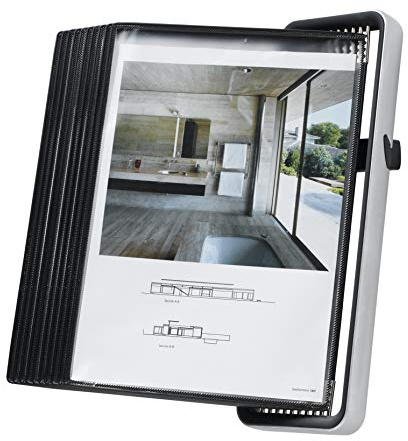 Tarifold Es 714517 vägghållare A4 för VEO-katalog med 10 PVC-fodral svart