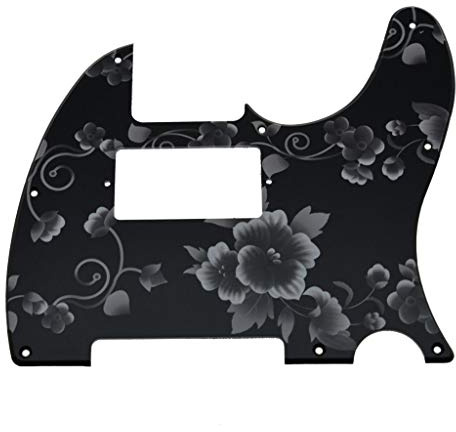 KAISH 8 Hole 3D Printed Tele Style Guitar Plastic Pickguard TL Humbucker Pick Guard for USA/Mexico Telecaster/Tele Flower Pattern