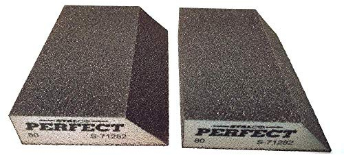 2 x 80 GRIT Angled Abrasive Grinding Sponge Sanding Blocks Pad Sandpaper Polishing STALCO