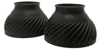 Thorocare Helo Bell Boots: Large (L). Heavy Duty Protection. Great for Turnout! Black Pull on 100% Gum Rubber