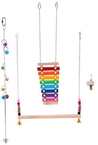 DOITOOL 1set Giocattoli Per Per e Xilofono Divertimento e Intrattenimento Per Galline e Pappagalli