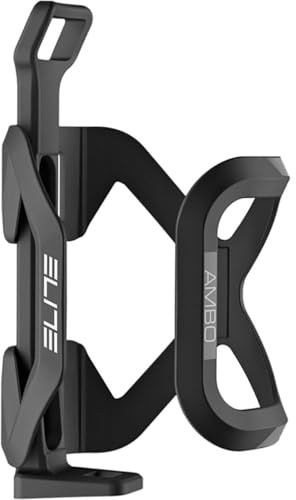 ELITE AMBO Black Graphic Bottle Cage, Bidirectional Right/Left Mounting Cage, Modern Bike Design