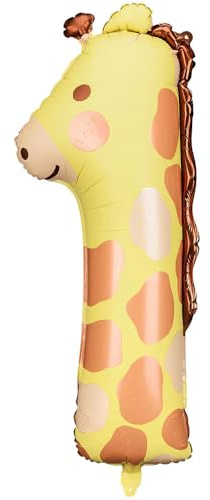 Foil Number 1 Giraffe Balloon, 31cm x 82cm