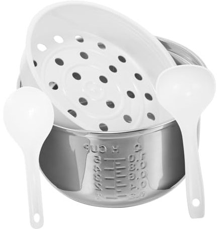 Mikinona Cuiseur à Riz Cuve Intérieure en Acier Inoxydable 2l Finition Brillante pour Cuisson Riz Et Pâtisserie Accessoire De Rechange pour Cuiseur Électrique