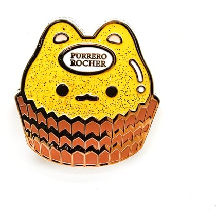 Cute Cat Chocolate Badge Pin - Cooperation Series - Enamel Lapel Pin - Plated Badge for Clothing, Bags, and Lanyards
