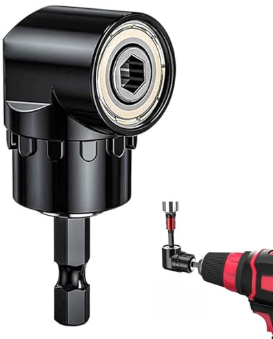 QZKJQDD Atornillador angular, accesorio de atornillador angular de 105°, accesorio de ángulo para destornillador inalámbrico, con soporte magnético de 1/4 pulgadas, adaptador para taladrar espacios