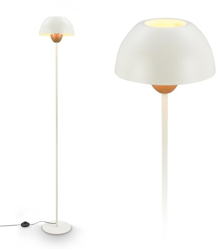 BRILONER - Lampadaire avec interrupteur à pied, douille E27, max. 10W, lampadaire sur pied salon, lampe sur, lampadaire salon, 25 x 156,5 cm, coffee