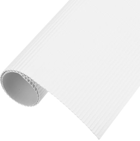 QUARKZMAN Hojas De Papel Corrugado 5 Unidades 12 Pulgadas X 8 Pulgadas X 1/16 Pulgadas Cartón Blanco Para Manualidades DIY
