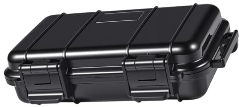 Heavy Duty Dry Storage Box, Phone Keys Valuables Protective Container for Fishing Camping Hiking (Black, L)