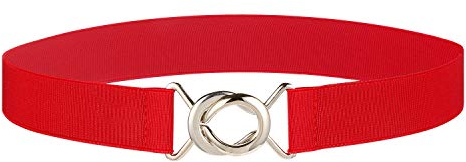 Syuer Damen Stretchy Skinny Taillengürtel Einfacher Stil Elastischer Gürtel für Jeanskleider (S-M (65-78cm), Rot)