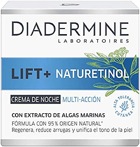 Diadermine - Lift + Crema de Noche Naturetinol - 50ml - Regenera, reduce las arrugas y unifica el tono de la piel - Nuestra alternativa al Retinol - 95% ingredientes origen natural