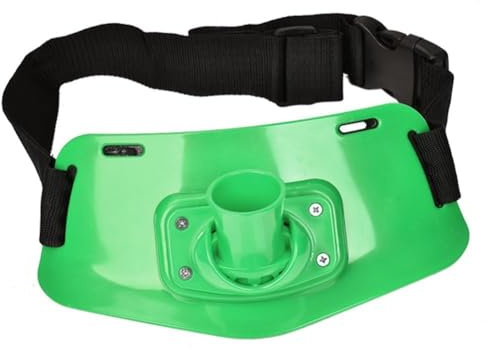 Agatige 26.9 x 13.4 x 7.5cm / 10.6 x 5.3 x 2.9inch Fishing Rod Holder, Fishing Rod Adjustable Waist Fighting Belt Fishing Belly Top Fishing Fighting Waist Adjustable Fishing Rod Holder Belt (Green)