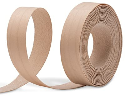FAKILO Maple Edge Banding 19mm x 3m Real Wood Veneer Plywood Edge Banding Iron-on Pre-glued Veneer Edging Tape for Cabinet Repairs Furniture Restoration