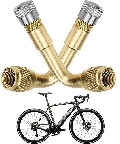 Voarge 2 Unidades de extensión de válvula de 90 Grados, de Cobre ExtensióN de VáLvula de NeumáTicos para Coche, Moto, Bicicleta O Scooter