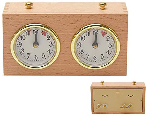 Reloj de ajedrez Temporizador de ajedrez Temporizador de ajedrez Reloj de ajedrez Juego analógico de Madera Temporizador mecánico Cuenta Arriba Abajo para competición