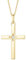 FANCIME Solide 14 Karat 585 Gelb Gold Kette mit Kreuz Christian Anhänger, Klein Minimalist Halskette mit Echt Diamant Schmuck Geschenk für Damen Mädchen, Verstellbar Kettenlänge: 40+5 cm