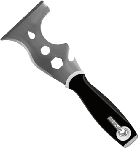 VKE Kit Couteaux à Enduire, Spatule Enduit Professionnel avec Manche Télescopique, Parfait Liss Inoxydable 25/40/60 cm(Uniquement le grattoir multifonction)