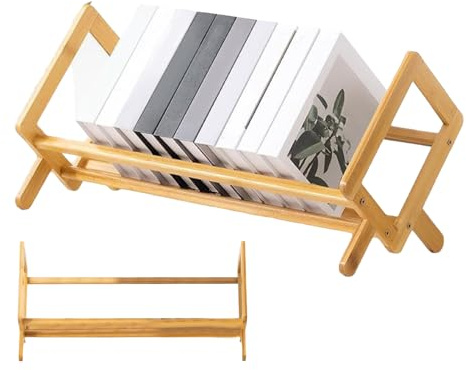 Kbnuetyg Libreria da tavolo in legno, organizer per la casa, espositore inclinato per CD, riviste, documenti, libri, camera da letto, ufficio, soggiorno, aula, biblioteca, scuola