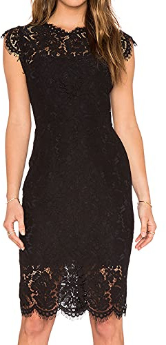 MEROKEETY - Robe - Cocktail - sans Manche - Femme - Noir - 44