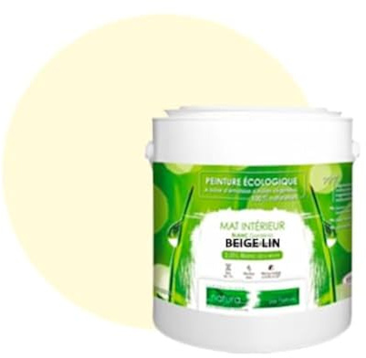 BOX DECO COULEURS Peinture murale naturelle écologique aspect mat intérieur Natura - 2,5L, Beige Lin