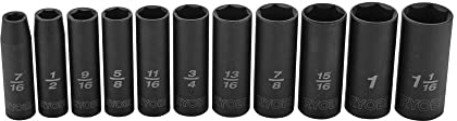 RYOBI 11 PC. 1/2 Drive SAE Deep Impact Socket Set RHMTIS31101