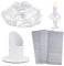 BOFUNX Decorazione Candela Battesimo Comunione + Portacandele + Adesivi con Lettere e Numeri per Comunione Battesimo Cresima Matrimonio Compleanno DIY