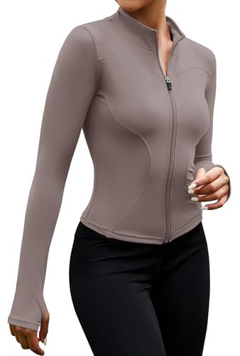 EFFAN Sportjacke Damen Sportshirt Langarmshirt Sportbh Fitness Laufshirt Langarm Yoga Sport Shirt Leichte Pilates Jacke Outfit Sportklamotten Haiyueyan S