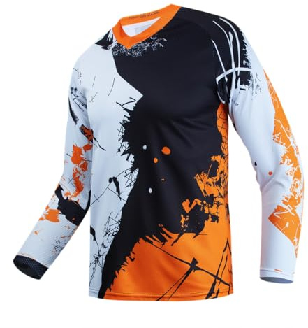 Hotlion Maillot de Cyclisme pour Enfants - Maillot de VTT pour Enfants - Maillot de Cyclisme pour Garçons à Manches Longues - Maillot de BMX pour Filles, 4 ans