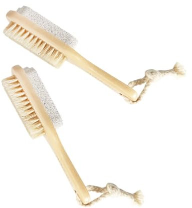 WEKADRIN Removedora Para Pies De Doble Cara 2 Unidades Piedra Pómez Cerdas De Cerdo Exfoliadora Para Hombres y Mujeres Cuidado De Pies Uso Corporal