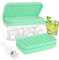 Cubiteras para Hielo Grande - Cubiteras para Hielo - Ice Cube Tray de Silicona, Bandeja para Hielo con Tapa, para Bebidas Frías, Cócteles, Frutas (Verde)