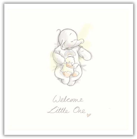 Humphrey's Corner Baby Grattiskort Baby Humphrey Welcome Little One, välkommen nytt babykort, 15 x 15 cm