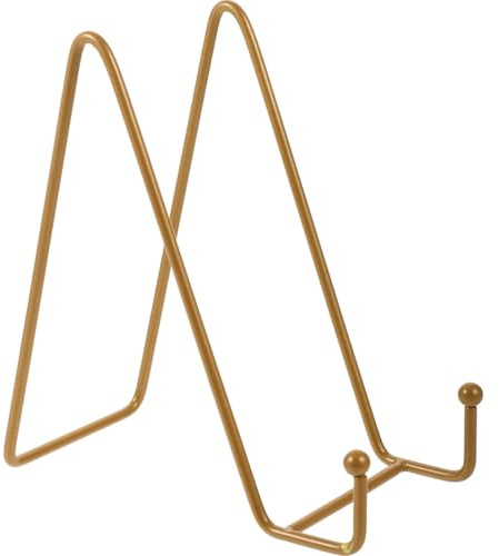 Sewroro Metal Plate Stand for Display 5.91In Decorative Easel Photo Frame Holder Tabletop Picture Stand for Plates Books and Artwork