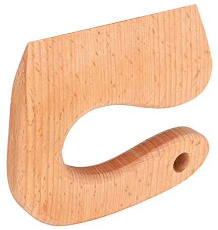 TOPINCN Coupe-légumes et Fruits en Bois pour Enfants, Couteau de Cuisine Sûr pour Enfants, Matériau en Hêtre (Type de poignée Ronde)