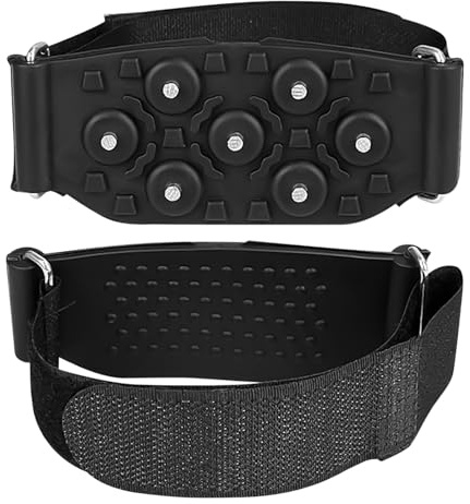 Djowyh Crampones para Hielo,Grampones Antideslizantes para Nieve con Correa Ajustable | Crampones para Botas De Caminata Invernal | para Escalada En Invierno Caminata Montañismo Correr Al Aire Libre