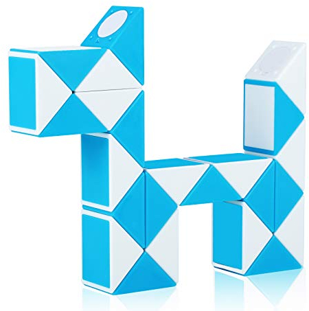 KidsPark Speed Snake, Twist Puzzle Toy 24 Parts Twisty Magic Ruler For Kids & Adults, Blue