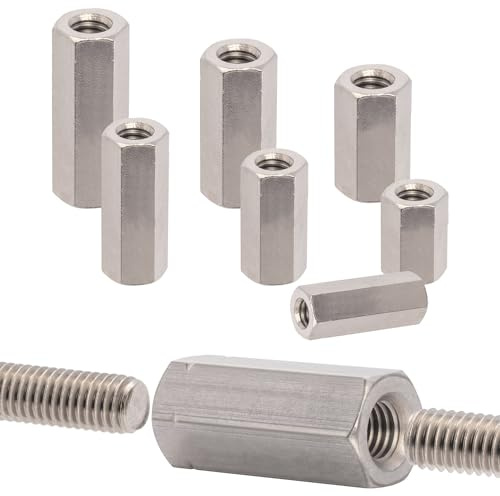 Stahlia Gewindemuffe M10 x 30mm Distanzhülsen Edelstahl (4 Stück) Einschraubmutter DIN 6334 Abstandshalter Hülsenmutter Sechskant Verbindungsmutter Gewindehülse Langmutter