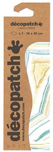 Décopatch - Ref C856C - Multicoloured Marble Effect Paper Pack - Each Sheet 30 x 40cm, Pack of 3 Paper Sheets - Best Used With Décopach Glue & Varnish, Multicoloured