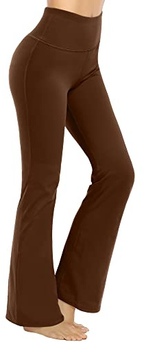 Promover Pantalones de Yoga para Mujer Pantalones Deportivos de Trabajo de Cintura Alta Bootcut con Bolsillos Bootleg Control de Barriga para Entrenamiento y Casual Jazz