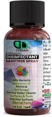 Antiseptic Disinfectant for First Aid, Wounds, Cuts, Sanitises & Cleanses Surfaces, Kills 99.9% Bacteria & Germs, for Derma Roller, Protect Against Nail Fungus, 10ML
