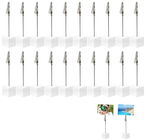 Fotohalter Mit Klammern, 20 Stück Holz Fotoständer Mit Ständer, Postkartenhalter Holz Fotoständer,Postkartenhalter Für Büro, Hochzeiten Und Partys, Foto Halter Für Notizen Und Karten