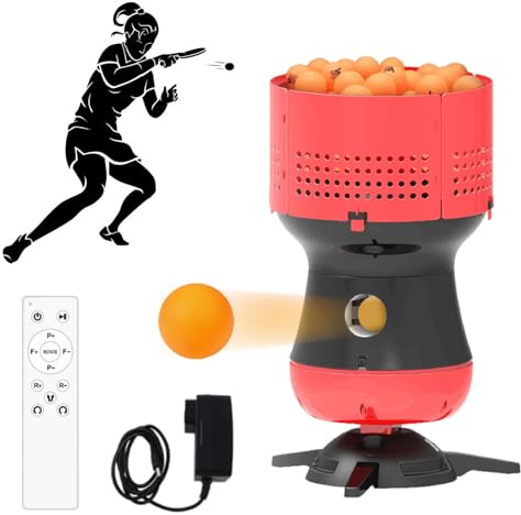 Robot de ping pong automático con control inalámbrico, múltiples modos de servir, capacidad para 90 bolas para entrenamiento y práctica