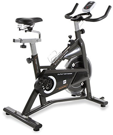 BH Bicicleta Ciclismo Indoor Khronos Basic II - 20Kg Volante de inercia - Sistema de transmisión Correa Poly-V- Resistencia Manual - Monitor LCD - Manillar de triatlón - Pedales con calapié