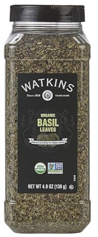 Watkins Gourmet Spice, Organic Basil, Bulk Food Service Size, 4.9 oz (Pack of 1)