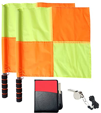 Soccer Referee Flag Sports Match Football Linesman Flags with Case Referee Equipment (Style 2)