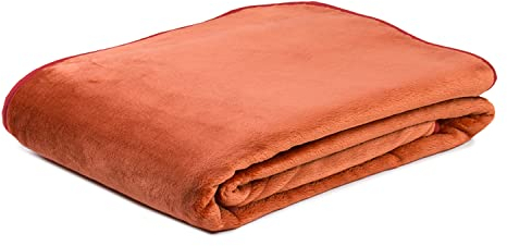 Gözze - Premium Cashmere-Feeling Wohn- und Kuscheldecke, 500 g/m², 180 x 220 cm - Zimt