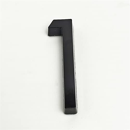 Autoadhesivo 3D Etiqueta Número Casa 0-9 Letras A-F 6cm Placa Puerta PVC para El Hogar Hotel Oficina Signos Decoración Dirección Dígito Alfabeto Pared Identificación Buzón Buzón Basura (Negro 1)