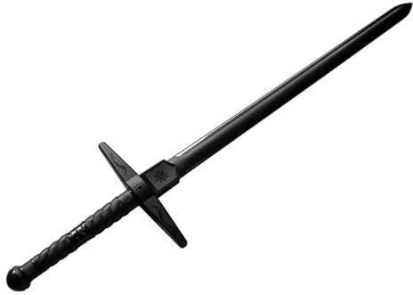 Martial Arts Theatrical Stage Cosplay props Movies Films Stunt Equipment - Black Polypropylene Two Handed Medieval Sword TT